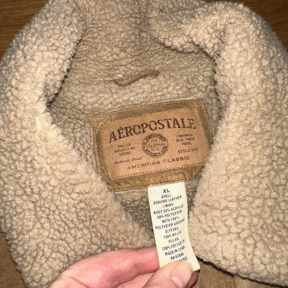 VINTAGE DEADSTOCK NWOT CONDITION Aeropostale leather fleece lined jacket! - Picture 6 of 6
